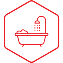 Substitute for water when building any designated wet areas, such as showers, bathrooms, basements and patios.